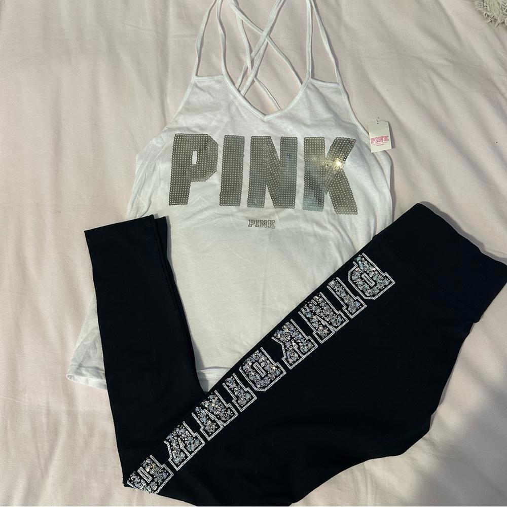PINK Victoria’s Secret Bling Tank Top and leggings set